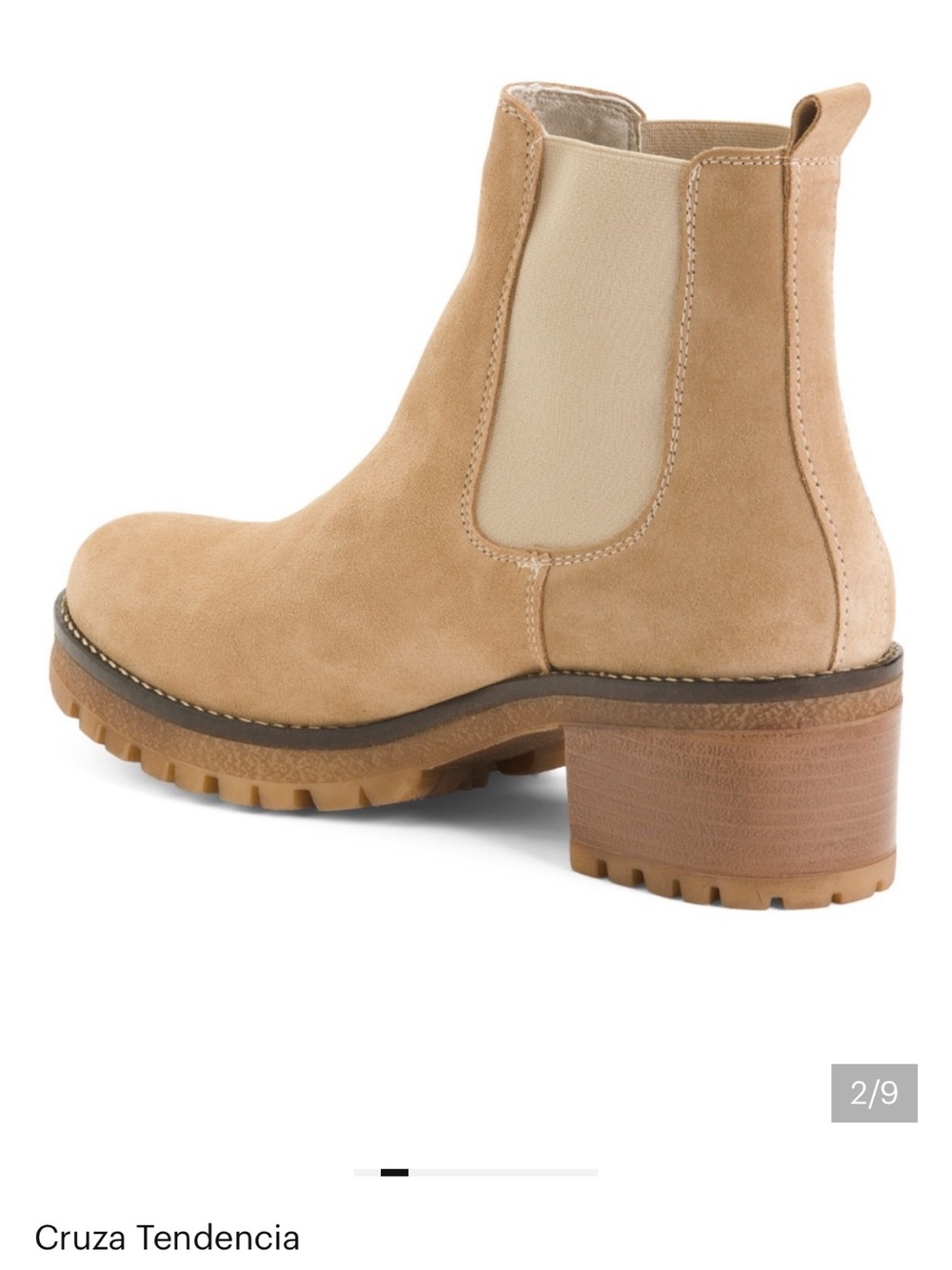 Leather Suede Chelsea Ankle Boot in Light Beige - Picture 2 of 6